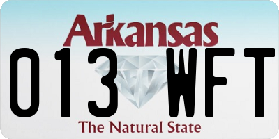 AR license plate 013WFT