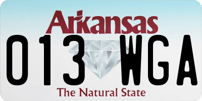AR license plate 013WGA