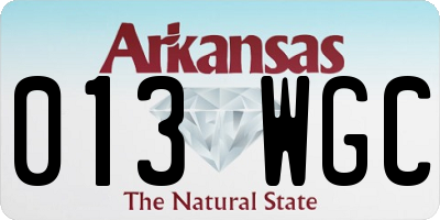 AR license plate 013WGC