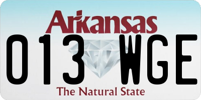 AR license plate 013WGE
