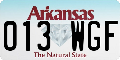 AR license plate 013WGF