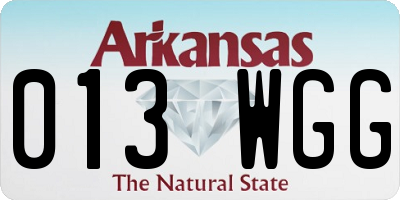 AR license plate 013WGG