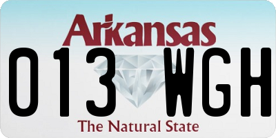 AR license plate 013WGH