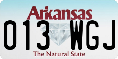 AR license plate 013WGJ
