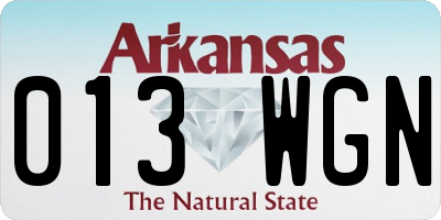 AR license plate 013WGN