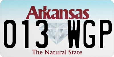 AR license plate 013WGP