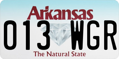 AR license plate 013WGR