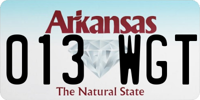 AR license plate 013WGT