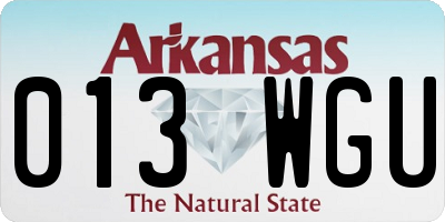 AR license plate 013WGU
