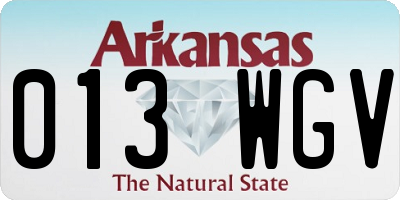 AR license plate 013WGV