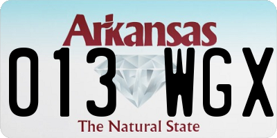 AR license plate 013WGX