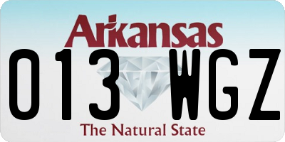 AR license plate 013WGZ
