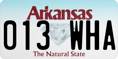 AR license plate 013WHA