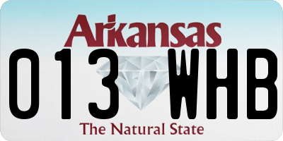 AR license plate 013WHB