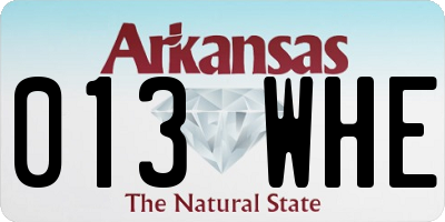 AR license plate 013WHE