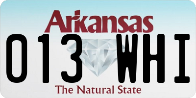 AR license plate 013WHI