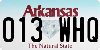 AR license plate 013WHQ