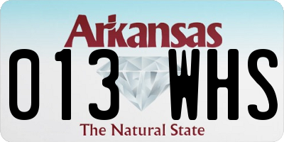AR license plate 013WHS