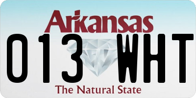AR license plate 013WHT