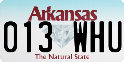 AR license plate 013WHU