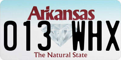 AR license plate 013WHX