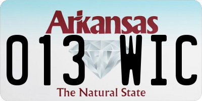 AR license plate 013WIC