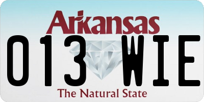 AR license plate 013WIE