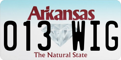 AR license plate 013WIG