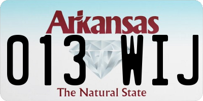 AR license plate 013WIJ
