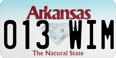 AR license plate 013WIM