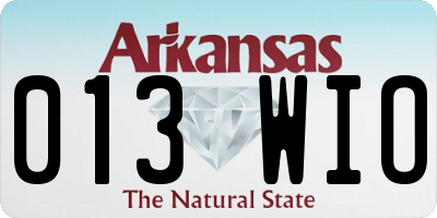 AR license plate 013WIO