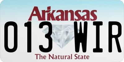 AR license plate 013WIR