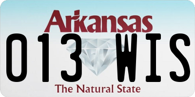 AR license plate 013WIS