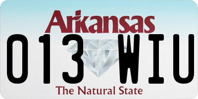 AR license plate 013WIU