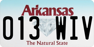 AR license plate 013WIV