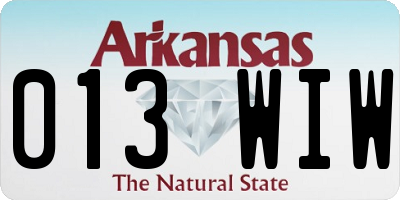 AR license plate 013WIW