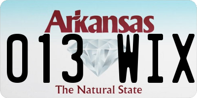 AR license plate 013WIX