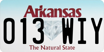 AR license plate 013WIY