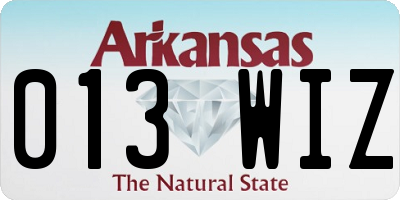 AR license plate 013WIZ