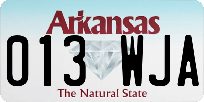 AR license plate 013WJA