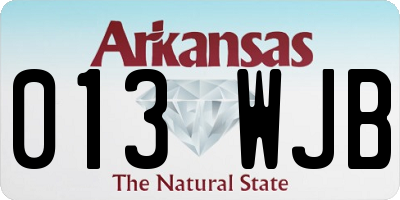 AR license plate 013WJB