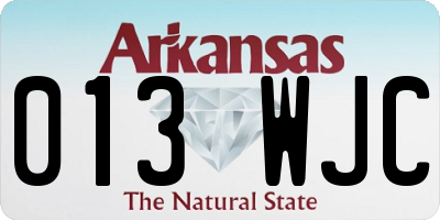 AR license plate 013WJC