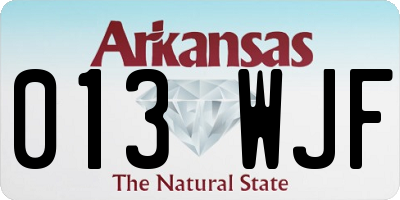 AR license plate 013WJF
