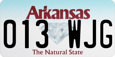 AR license plate 013WJG