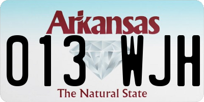 AR license plate 013WJH