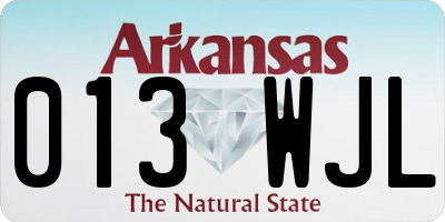 AR license plate 013WJL
