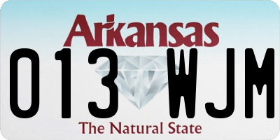 AR license plate 013WJM