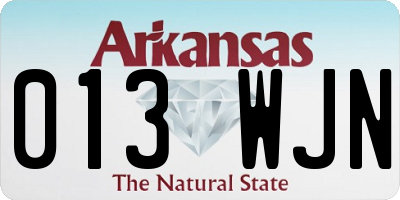 AR license plate 013WJN