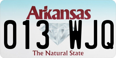 AR license plate 013WJQ