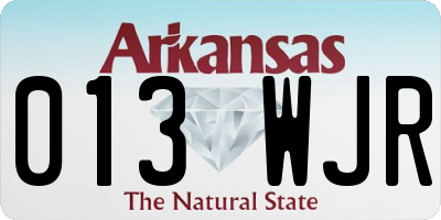 AR license plate 013WJR